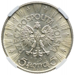 5 złotych 1934 Józef Piłsudski, NGC MS63