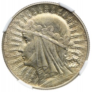 5 złotych 1934 Głowa Kobiety, NGC AU58