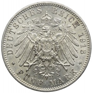 Niemcy, Bawaria 5 marek 1913 D, Monachium