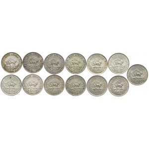 Brytyjska Afryka Wschodnia, zestaw 50 centów 1921-1958 (13szt.)