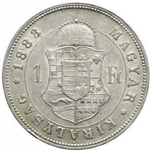 Austro-Węgry, Franciszek Józef I, 1 forint 1883 KB, Kremnica