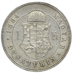 Austro-Węgry, Franciszek Józef I, 1 forint 1884 KB, Kremnica