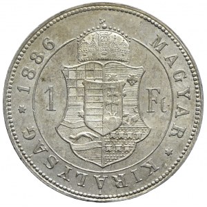 Austro-Węgry, Franciszek Józef I, 1 forint 1886 KB, Kremnica
