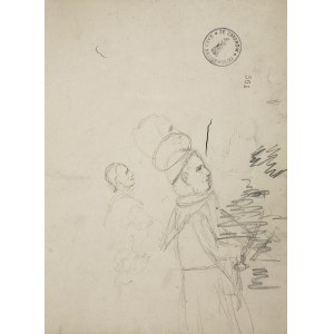 Jacek Malczewski (1854-1929), Trzy szkice postaci świętego mnicha z profilu