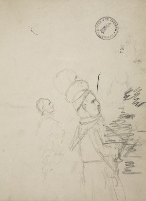 Jacek Malczewski (1854-1929), Trzy szkice postaci świętego mnicha z profilu