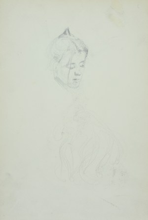 Włodzimierz Tetmajer (1861 - 1923), Głowa dziewczyny - szkic, ok. 1900