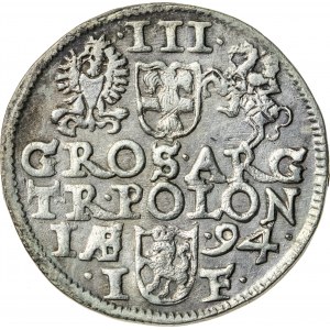 Zygmunt III Waza (1587–1632), trojak koronny, Olkusz; 1594