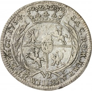 August III Sas (1733-1763), szóstak koronny, Lipsk; 1754