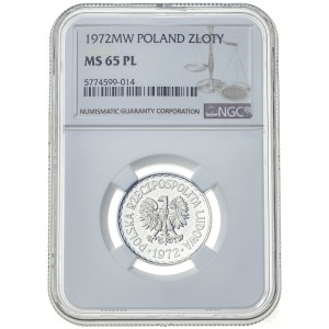 1 złoty 1972, MS 65, proof like
