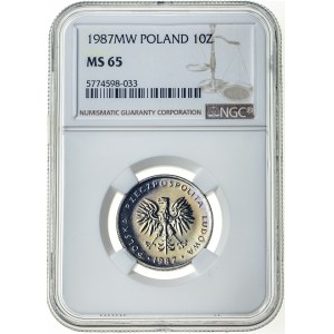 10 złotych 1987, MS 65