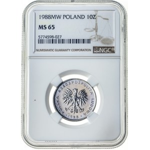 10 złotych 1988, MS 65