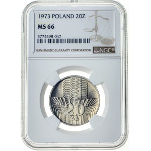 20 złotych 1973, MS 66, Wieżowiec i Kłosy