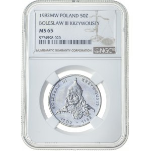 50 złotych 1982, MS 65, Bolesław III Krzywousty