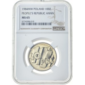 100 złotych 1984, MS 65, 40 lat PRL