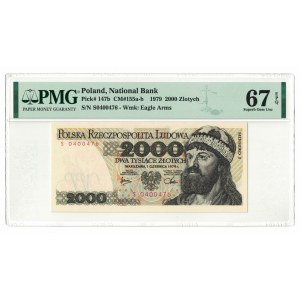 2 000 złotych 1979, Mieszko I, PMG 67 EPQ, 2ga NOTA ŚWIAT