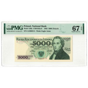 5 000 złotych 1982, Fryderyk Chopin, PMG 67 EPQ, seria A