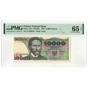 10 000 złotych 1987, Stanisław Wyspiański, PMG 65 EPQ, seria A