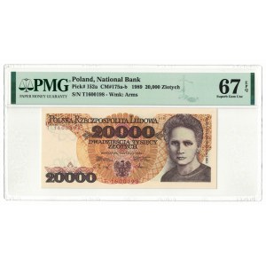 20 000 złotych 1989, Maria Skłodowska-Curie, PMG 67 EPQ, 2ga NOTA ŚWIAT