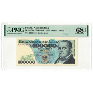 100 000 złotych 1990, Stanisław Moniuszko, PMG 68 EPQ, 2ga NOTA ŚWIAT