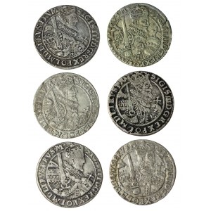 zestaw 10 szt. :Zygmunt III Waza (1587–1632), orty koronne, Bydgoszcz; 1621 (x3) i 1622 (x3), 1623 (x2) i 1624 (x2)