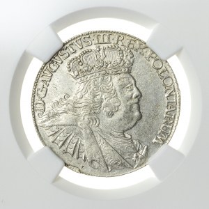 August III Sas (1733-1763), ort koronny, Lipsk; 1755, R5