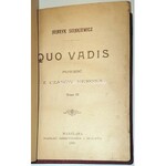 SIENKIEWICZ - QUO VADIS wydanie 1 z 1896r.