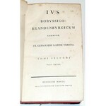 PRAWO PRUSKIE - IUS BORUSSICO-BRANDENBURGICUM t.1 cz.1-2 [w 3 wol.] wyd.1799-1801