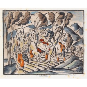 Waclaw Wąsowicz (1891-1942), Hutsuls on the road, ca. 1924