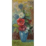 Christo Stefanoff Mendoly (1898-1966), Bukiet kwiatów w niebieskim wazonie