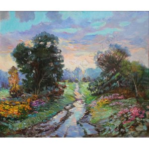 Jerzy Pogorzelski (1926-2003), Landscape with a stream