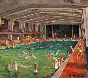 Roman SZCZERZYŃSKI (1908 - 1985), Basen Pałacu Młodzieży w Katowicach,1952