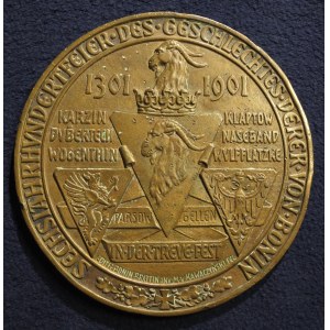 KOŁOBRZEG, KOSZALIN, SZCZECINEK. Medal wybity z okazji 600-lecia rodu Boninów 