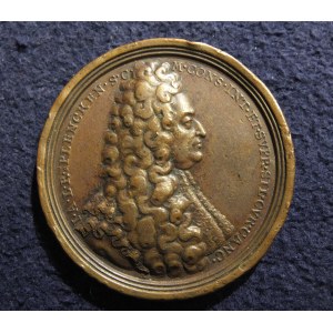 WROCŁAW (UNIWERSYTET WROCŁAWSKI). Medal brązowy z 1718 r. autorstwa Ch.E