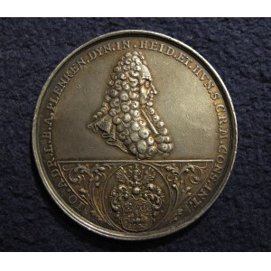 WROCŁAW (UNIWERSYTET WROCŁAWSKI). Medal srebrny z 1718 r. autorstwa J. Kittela