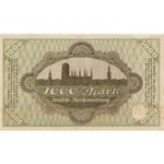 WOLNE MIASTO GDAŃSK. Banknot wartości 1000 marek, 1922; na verso widok bazyliki
