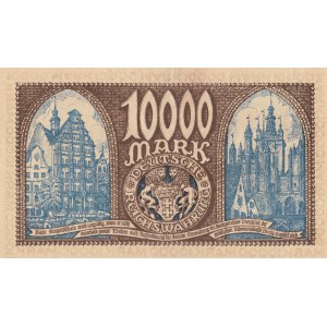 WOLNE MIASTO GDAŃSK. Banknot wartości 10 000 marek z 1923 r.; st. bdb.