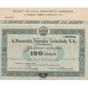 KRAKÓW. Akcja Spółki Akcyjnej A. Piasecki Fabryka Czekolady S.A