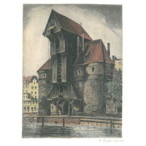 GDAŃSK. Żuraw, rys. i ryt. Helma Fischer, ok. 1900