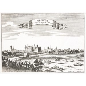 GRODNO. Panorama miasta, ryt. i wyd. Gabriel Bodenehr, Augsburg, ok. 1730