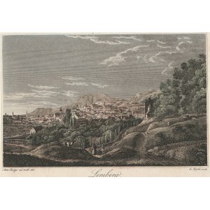 LWÓW. Panorama miasta, ryt. J. Hyrtl, rys. z natury Ant. Lange, ok. 1850; stal