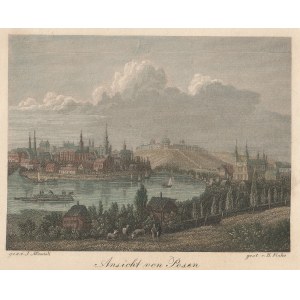 POZNAŃ. Widok miasta, ryt. Hans Finke, rys. Julius Minutoli, ok. 1835; stal