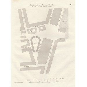 WARSZAWA. Pierwszy plan warszawskiego bazaru, 1844; widoczne ulice: Grzybowska