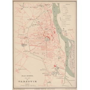 WARSZAWA. Plan miasta, ryt. R. Hausermann, wyd. Arthème Fayard, Paryż 1877