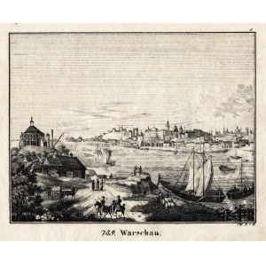 WARSZAWA. Widok Warszawy od str. Pragi, anonim, ok. 1865