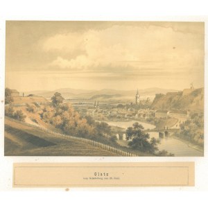 KŁODZKO. Panorama miasta z czasów wojny prusko-austriackiej w 1866 r.