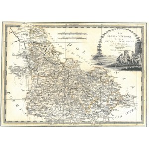 DOLNY ŚLĄSK. Włoska mapa Dolnego Śląska, ryt. i wyd. Giovanni Maria Cassini 