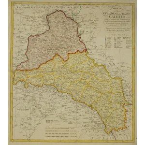 KRAKÓW, LWÓW. Mapa Wschodniej i Zachodniej Galicji po 3 rozbiorze Polski; oprac