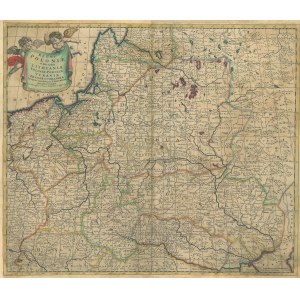 POLSKA, LITWA. Mapa Polski i Litwy, wyd. Justus Danckerts, Amsterdam, ok. 1700