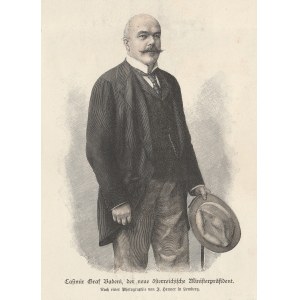 KRAKÓW, LWÓW. KAZIMIERZ BADENI (1846-1909), postać do kolan, na podstawie fot