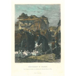 KRAKÓW. Gęsi Rynek, ryt. William Unger według obrazu Aloisa Schönna (1826-1897)